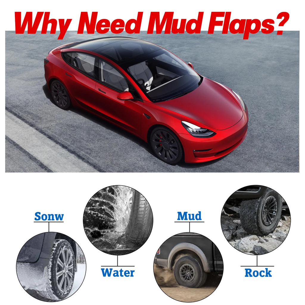 2 Pair Mud Flaps for Tesla Model 3 (2016-2024)