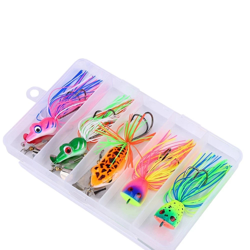 360 Degree Rotating Frog Lure Set of 3 for Freshwater Fishing (10cm, 9cm, 8.2cm)
