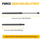 2PC Gas Struts for Leer A.R.E. Snugtop Camper Shell (18 Inch, 60Lb, 265N)