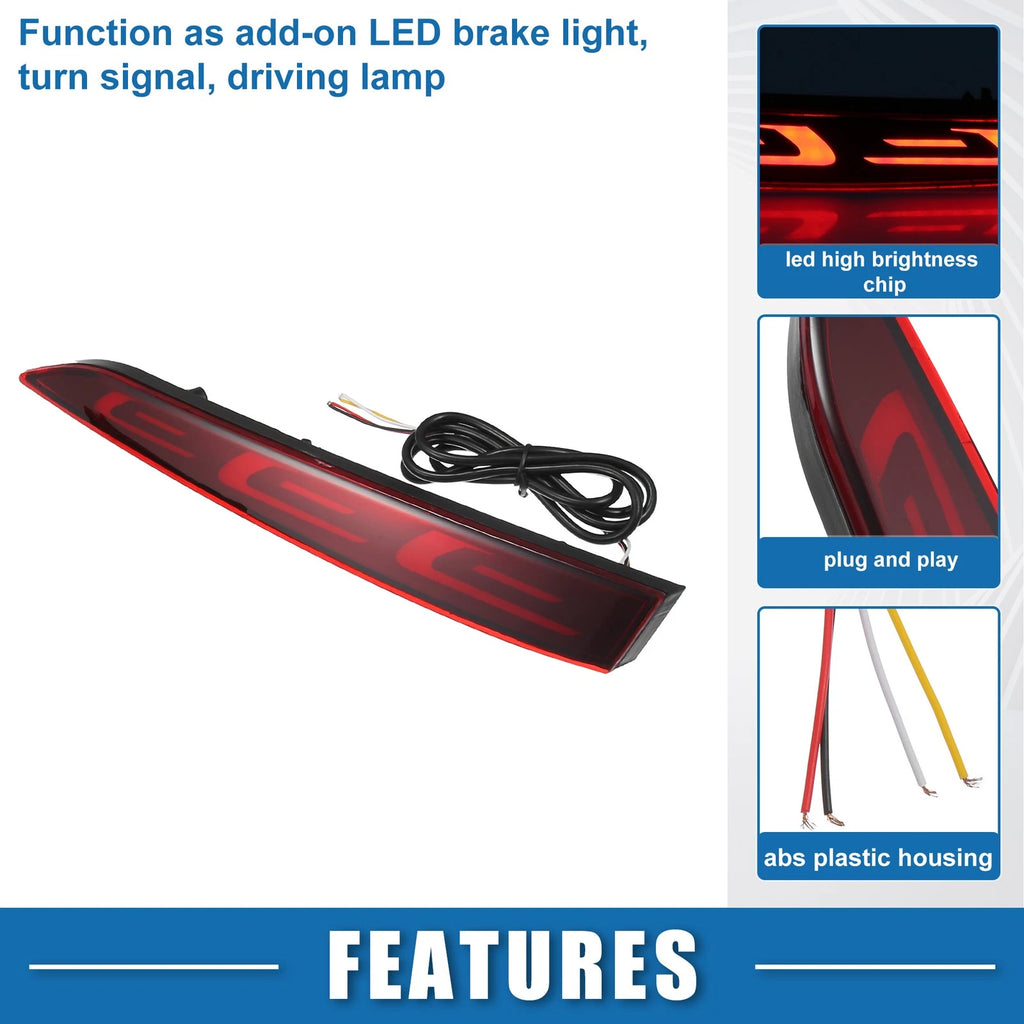 Pair Rear Bumper Reflector Fog Brake Light for Hyundai Accent (2011–2018)