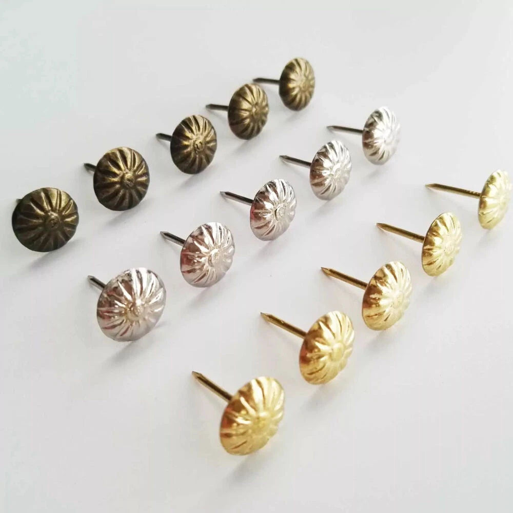 100X Upholstery Nails for Furniture, Jewelry, Sofa Studs Tacks Pins