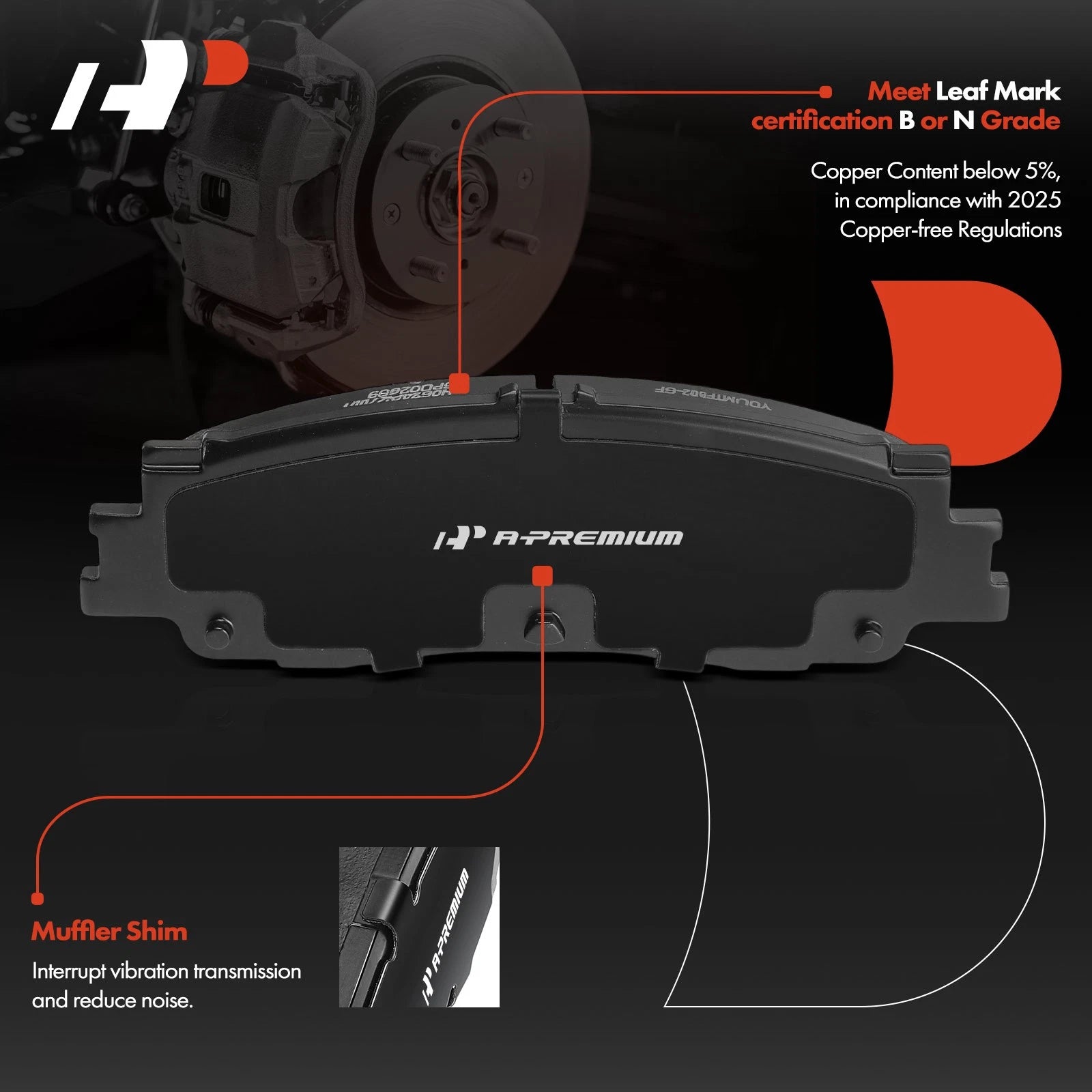 Ceramic Rear Brake Pads for Toyota Tundra & Sequoia (2022–2023)