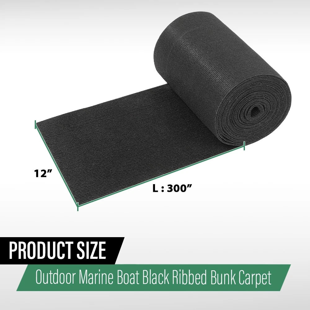 12" x 25' Ribbed Bunk Carpet for Marine Boat Trailer