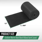 12" x 25' Ribbed Bunk Carpet for Marine Boat Trailer