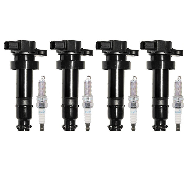 4X Ignition Coils + 4X Spark Plugs for Kia Soul 1.6L (2010–2012) 27301-2B010