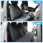Set of 5 Front Rear Seat Covers for Toyota Tacoma (2005–2024) Black Blue