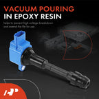 Set of 4 Blue Ignition Coils for Nissan Altima Sentra (2002–2006)