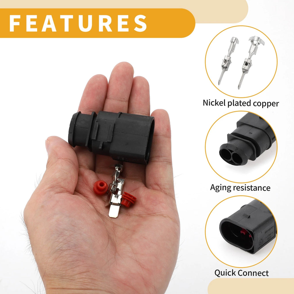 2 Pin Fuel Injectors Connector Plug for Volkswagen 