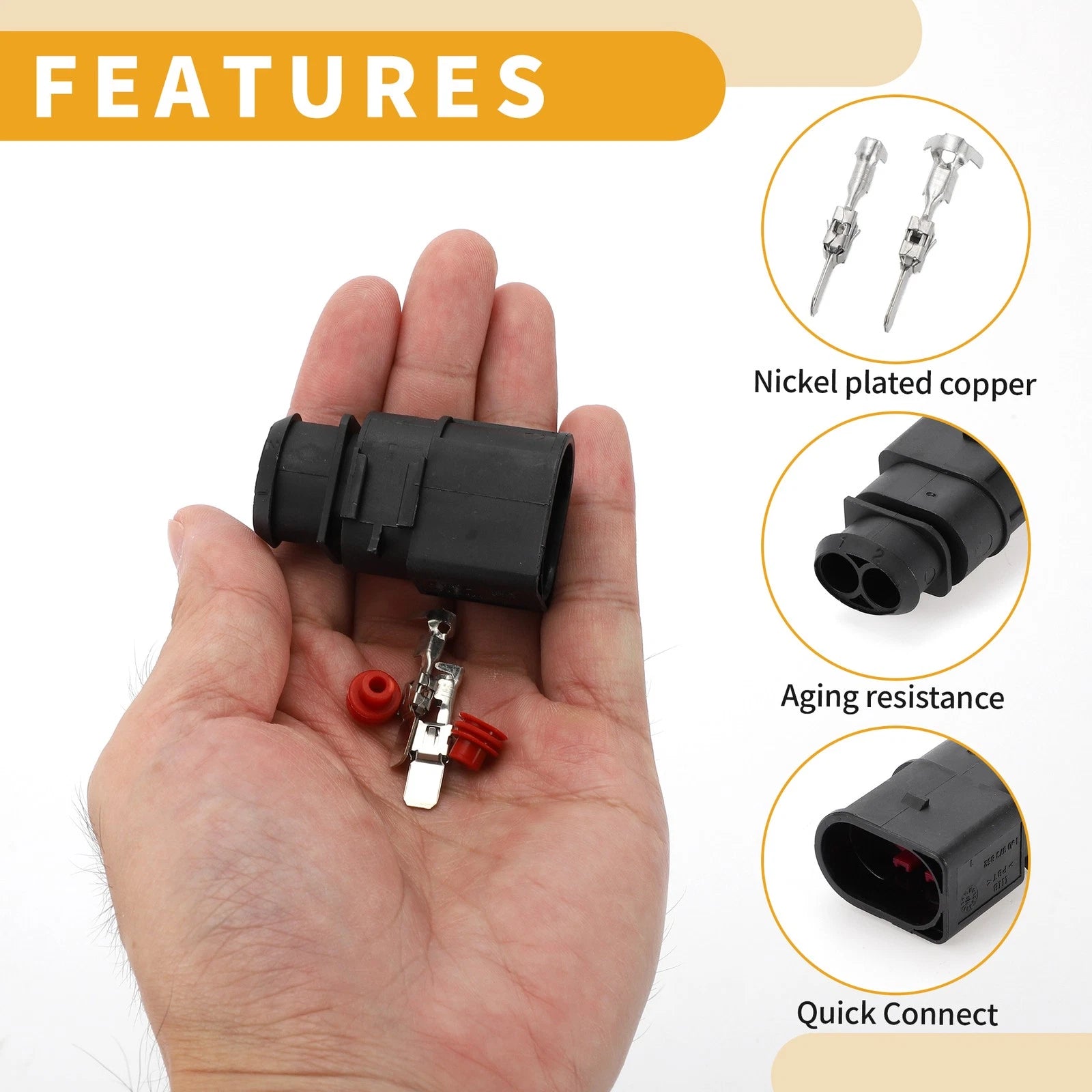 2 Pin Fuel Injectors Connector Plug for Volkswagen 