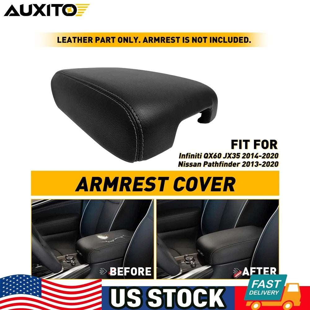 Center Console Lid Armrest Vinyl Cover for Infiniti QX60 JX35 (2013–2020)