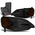 Pair of Smoked/Amber Signal Headlights for Honda Civic (2001–2003)