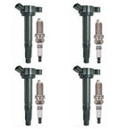 Set of 4 Ignition Coils + 4 Spark Plugs for Toyota Camry RAV4 (2010–2017)