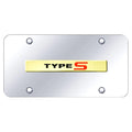 Gold Name on Chrome License Plate - Officially Licensed for Type S