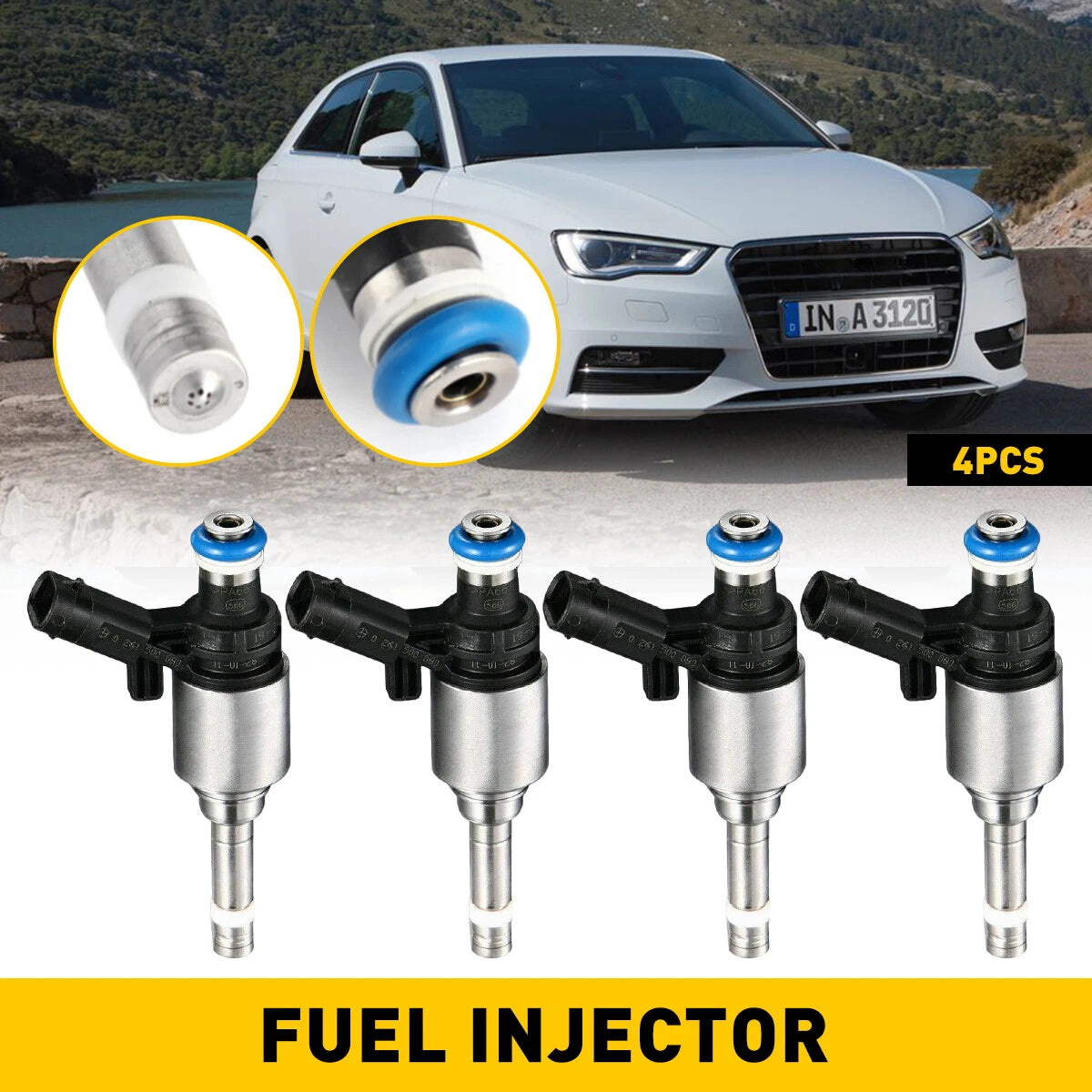 Set of 4 Fuel Injectors for Audi A4 TT VW Jetta Golf (2006–2013)
