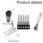 Compact Ratchet Handle with 5 Specialty Bits for Electronics (2010–2023)