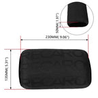 2X Black Fabric Headrest Pillow for Bucket Racing Seat