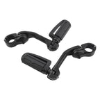 1 1/4 in Highway Bar Footpegs Long Angled Mount Kit for Motorcycle Matte Black