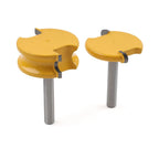 Set of 2 Router Bits for Woodworking (1/4" Shank, 1/4" Dia)