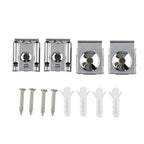 Set of 4 Chrome Mirror Mounting Clips for Frameless Mirrors