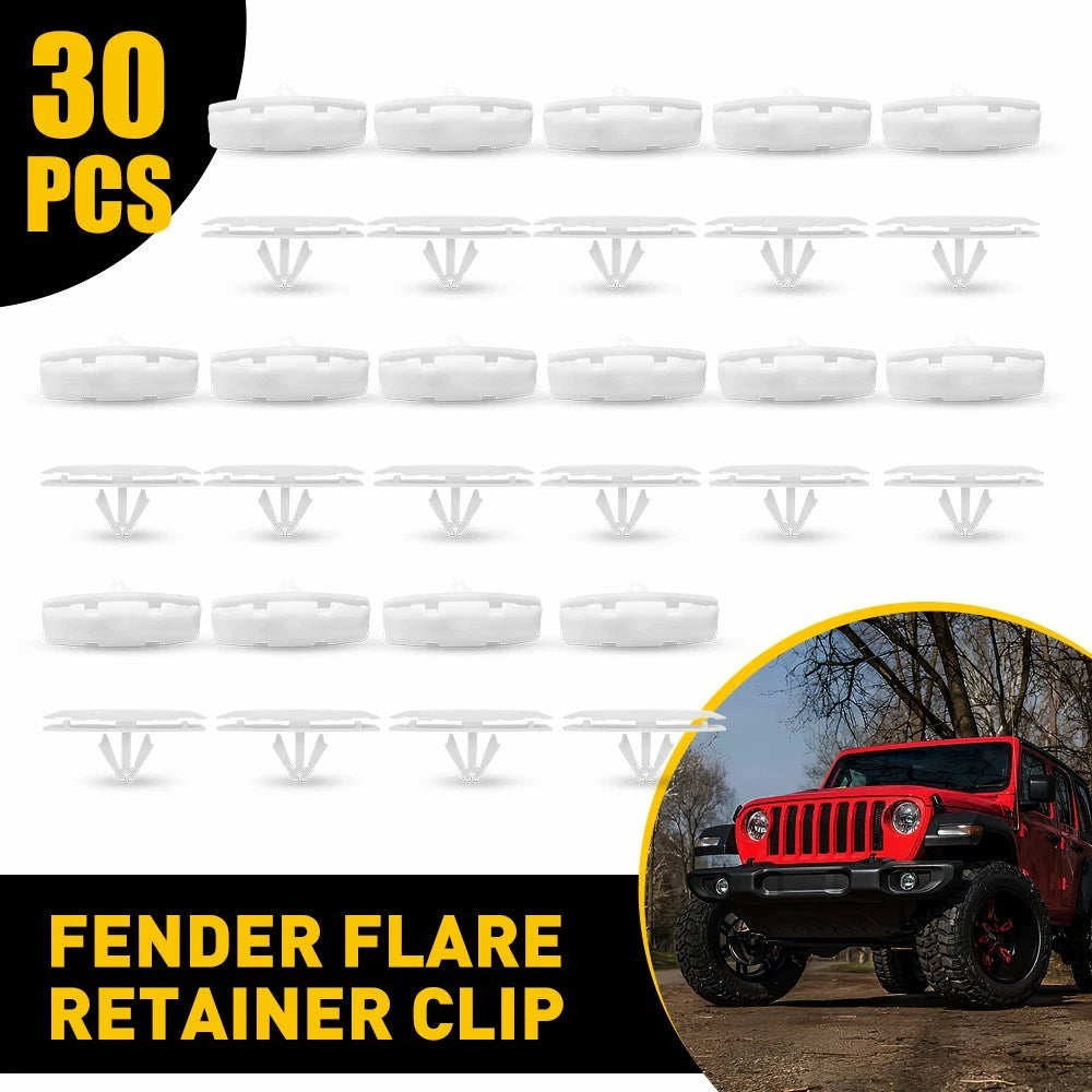 30PCS Fender Flare Retainer Clip for Jeep Wrangler JL (2018–2020) & Gladiator (2020)