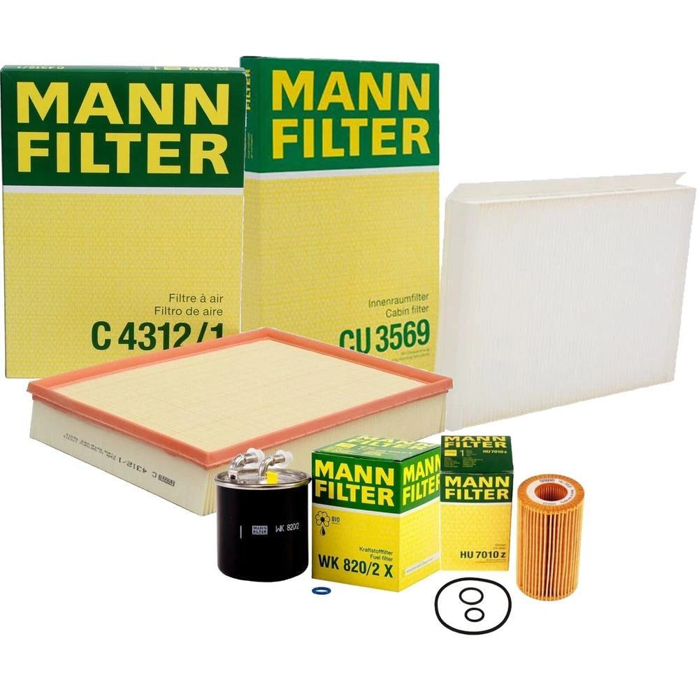 Mann Oil Air Paper Cabin Fuel Filter Service Kit for W906 Sprinter 2500 3500 (2007–2018)