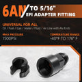 6AN Male to 5/16" Female EFI Fuel Line Adapter Fitting (1500PSI)