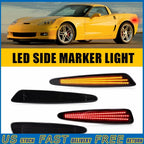 3X LED Side Marker Light for Chevy Corvette C6 Z06 (2005–2013) Amber Red