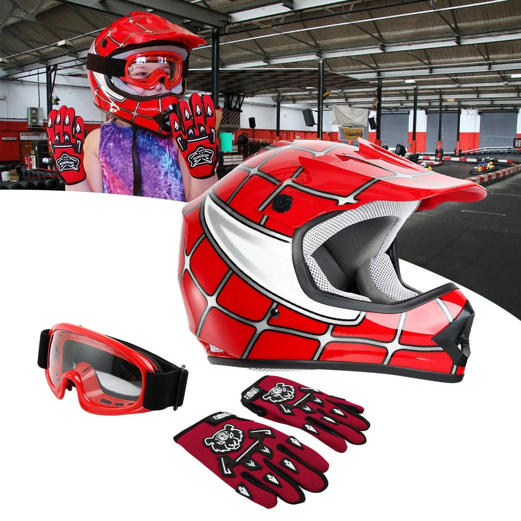 Youth Full Face Helmet for Motocross Dirt Bike ATV (S-XL)
