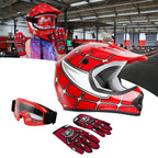 Youth Full Face Helmet for Motocross Dirt Bike ATV (S-XL)