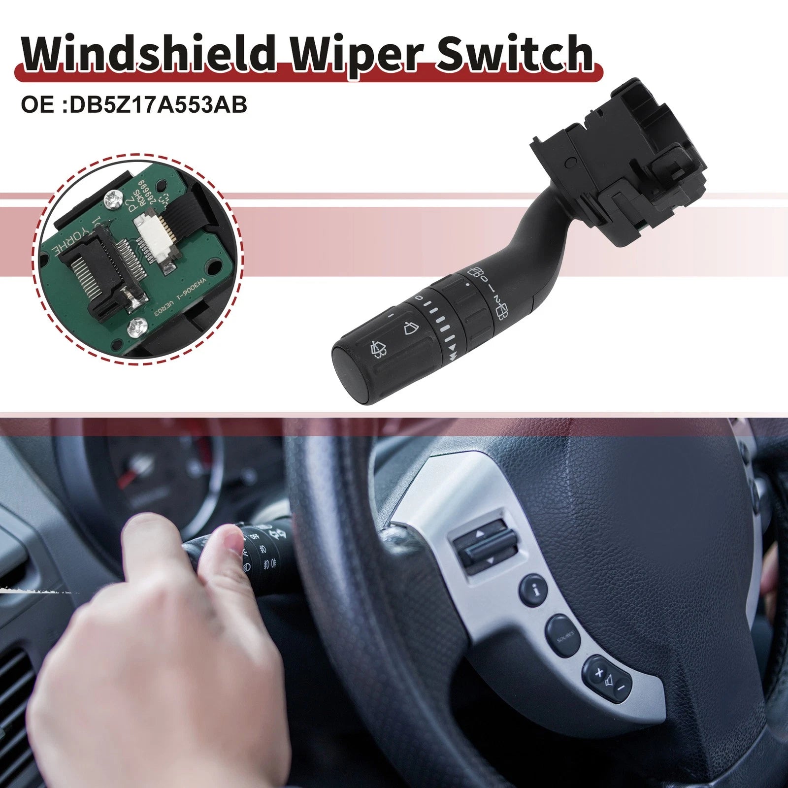 Front Windshield Wiper Switch for Ford Explorer (2011–2015) DB5Z17A553AB