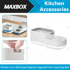 2-in-1 Soap Dispenser Sponge Box for Kitchen Storage