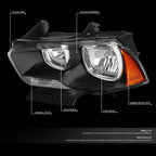 Headlight Set with Amber Corner & LED Fog Lights for Dodge Charger (2011–2014)