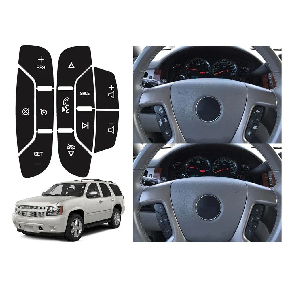 Steering Wheel Navigation Radio Button Sticker Decal for Chevy Silverado 1500
