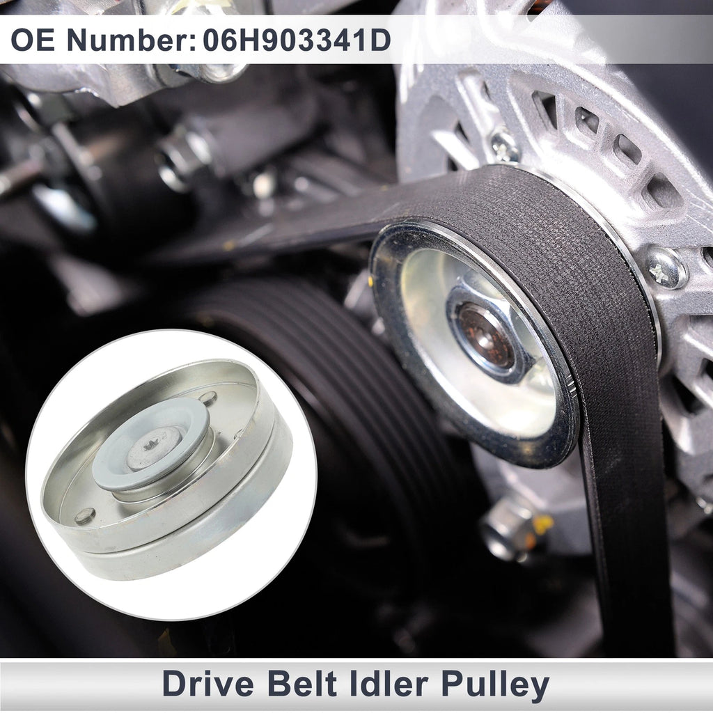 Drive Belt Idler Pulley for Audi A4 (2007–2017) No. 06H903341D Black