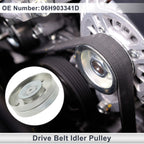 Drive Belt Idler Pulley for Audi A4 (2007–2017) No. 06H903341D Black
