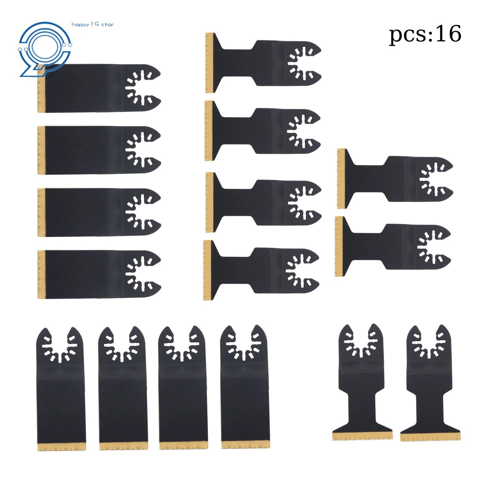 16Pcs Titanium Oscillating Saw Blades for Multitools