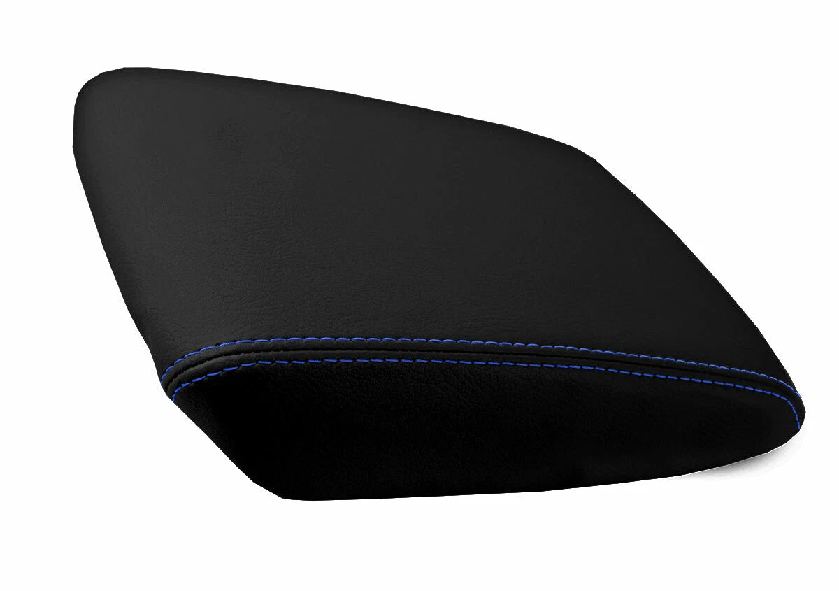 Leather Console Lid Armrest Cover for Acura TL (2004–2008) Blue Stitch