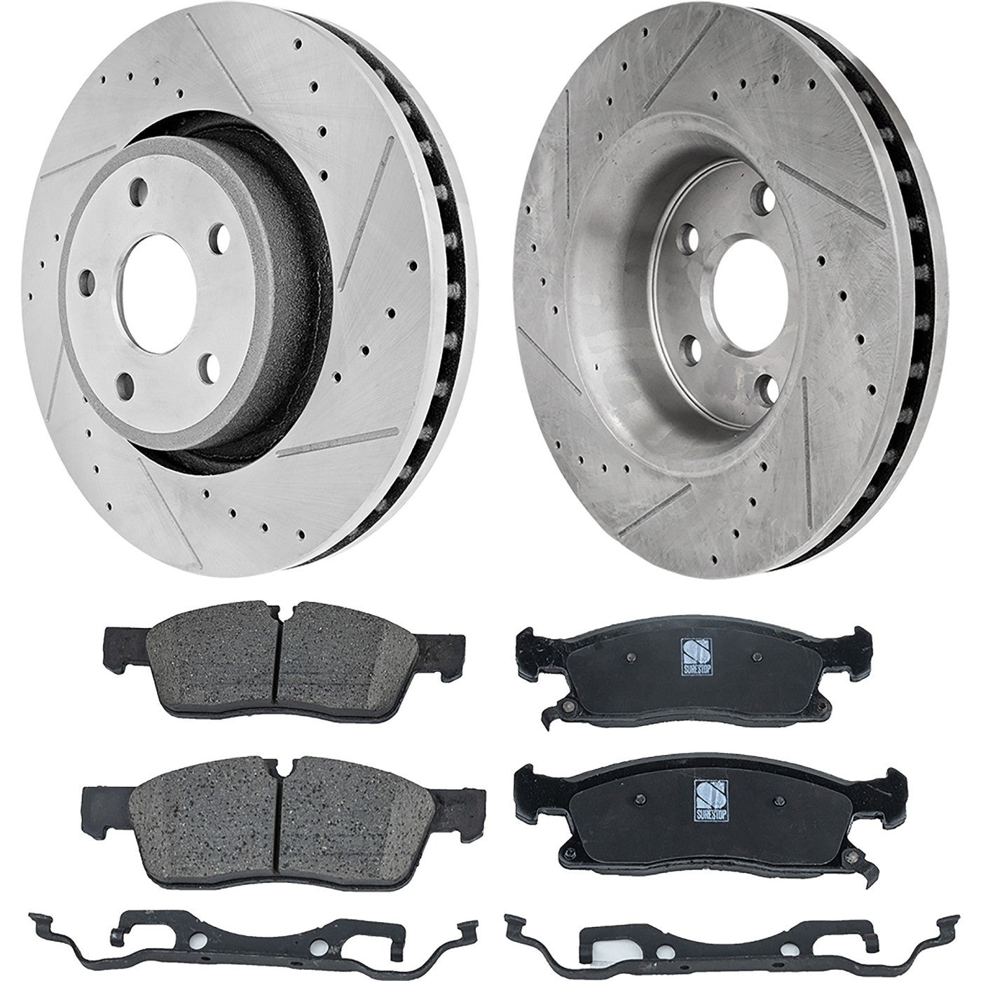 Brake Disc & Pad Kit for Jeep Grand Cherokee (2011–2016) Cross-drilled