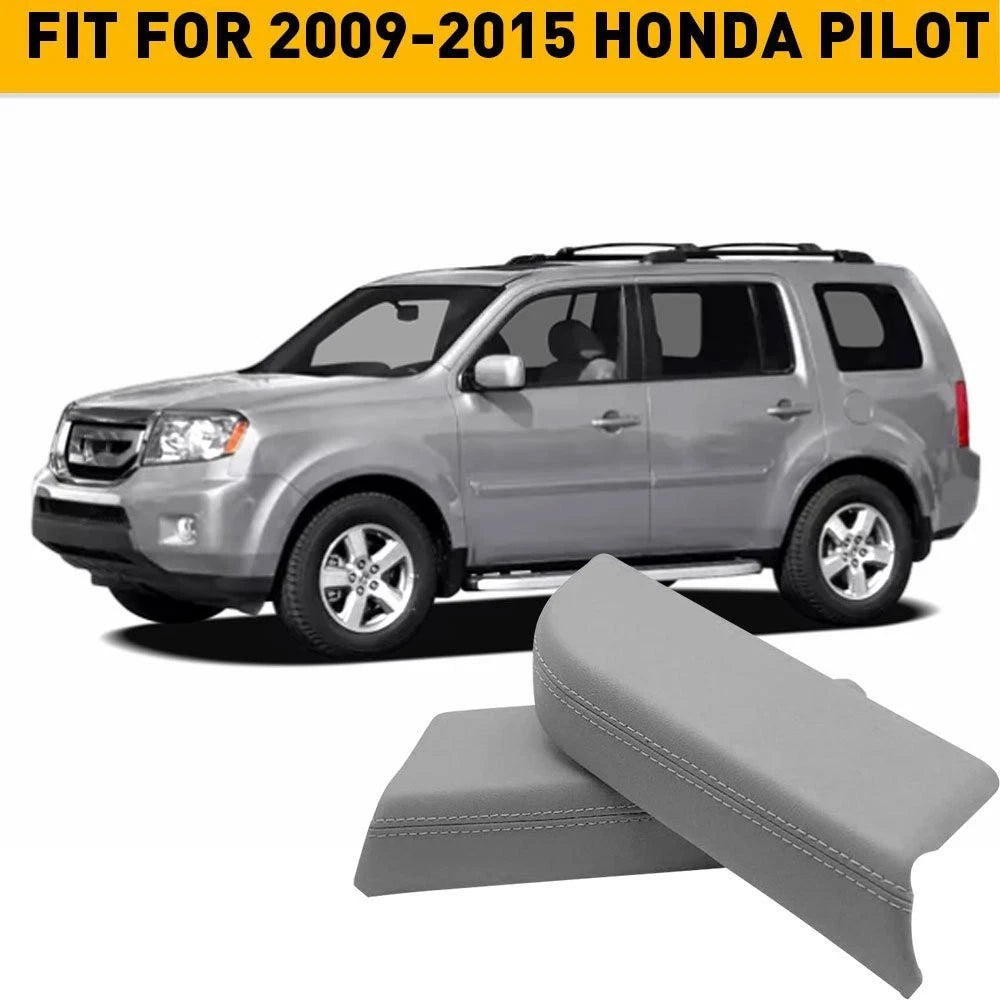 Set of 2 Rear Back Door Panels for Honda Pilot (2009–2015) Leather Armrest Cover Gray