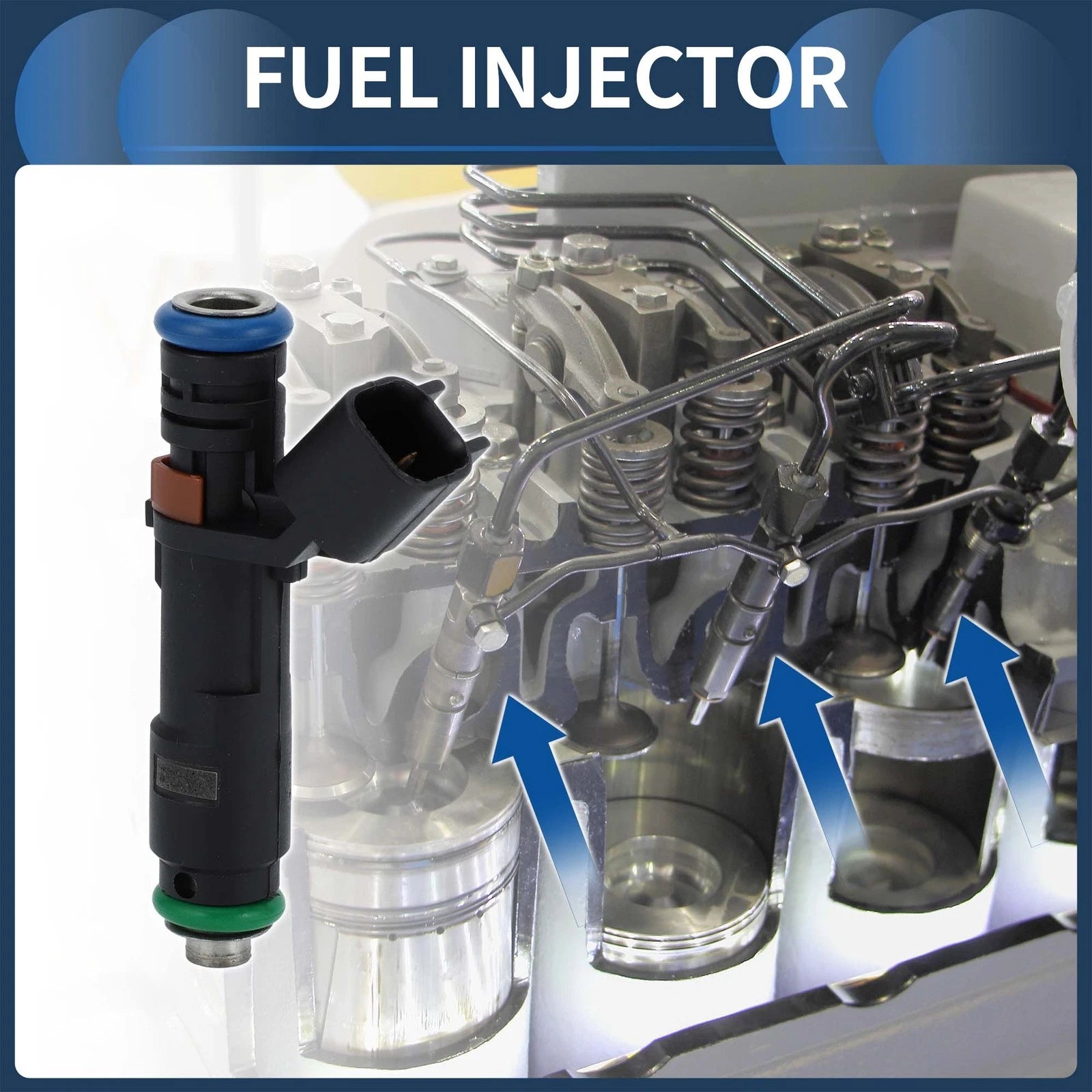 Fuel Injector No.5C3Z-9F593-DC for Ford F-150 V8 (2005–2006) 5.4L Black