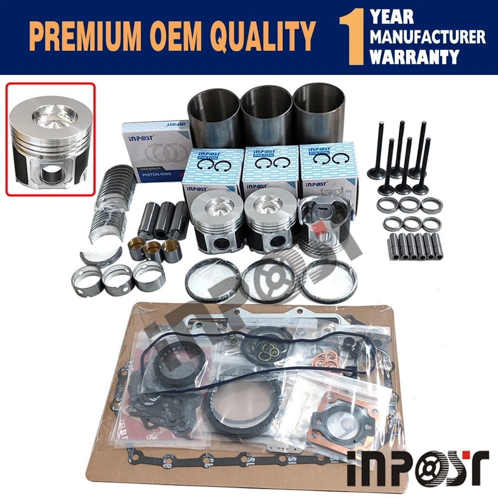 Overhaul Rebuild Kit for Yanmar 3D84, 3D84-3, 3TNE84, John Deere 3225, 3235