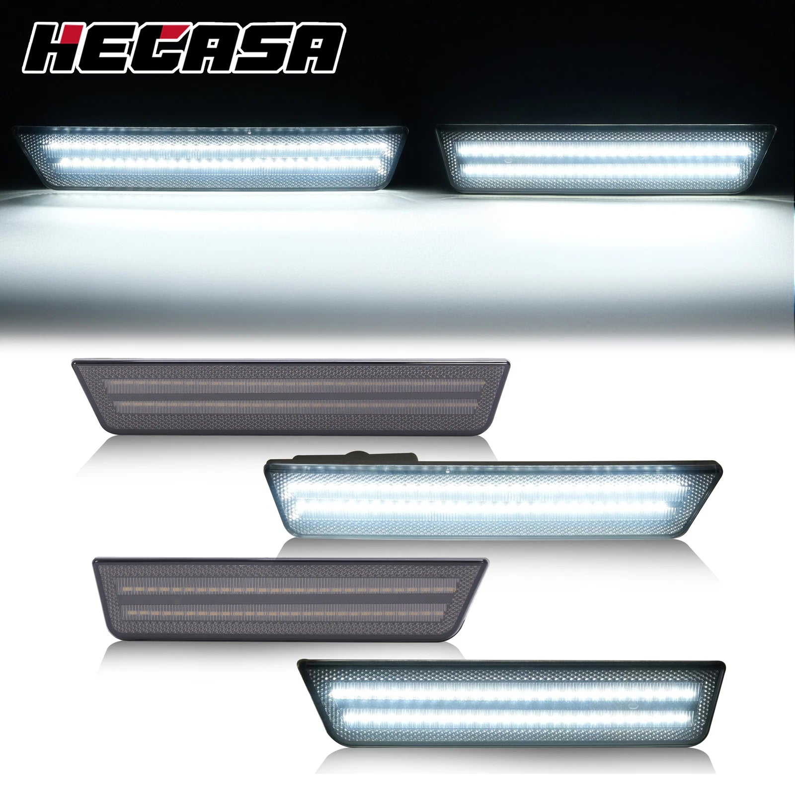 Set of 4 Smoked Bumper Side Marker Lights for Dodge Challenger/Charger (2008–2014)