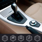 Automatic Shift Boot Cover for BMW E90 (2005–2013) Carbon Fiber Blue Stitch