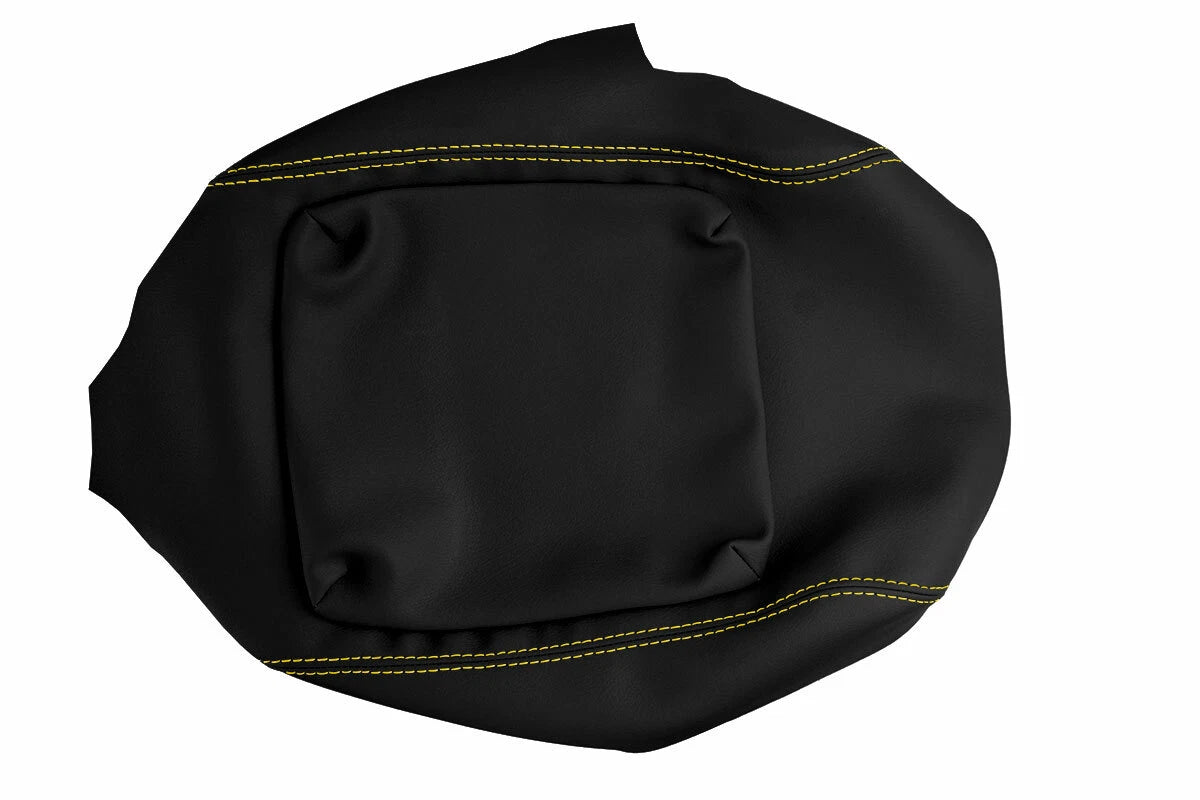 Leather Console Lid Armrest Cover for Hummer H2 (2003–2007) Yellow Stitch