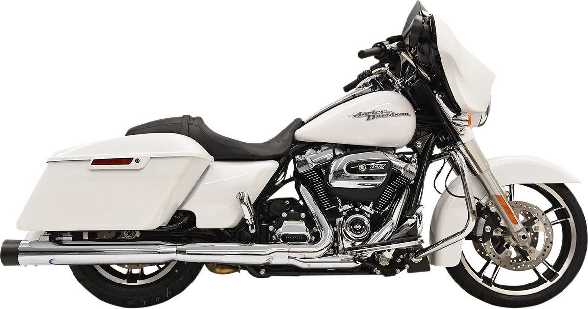Bassani Xhaust DNT Straight Can Mufflers for FL (1F72DNT5) - Chrome/Black