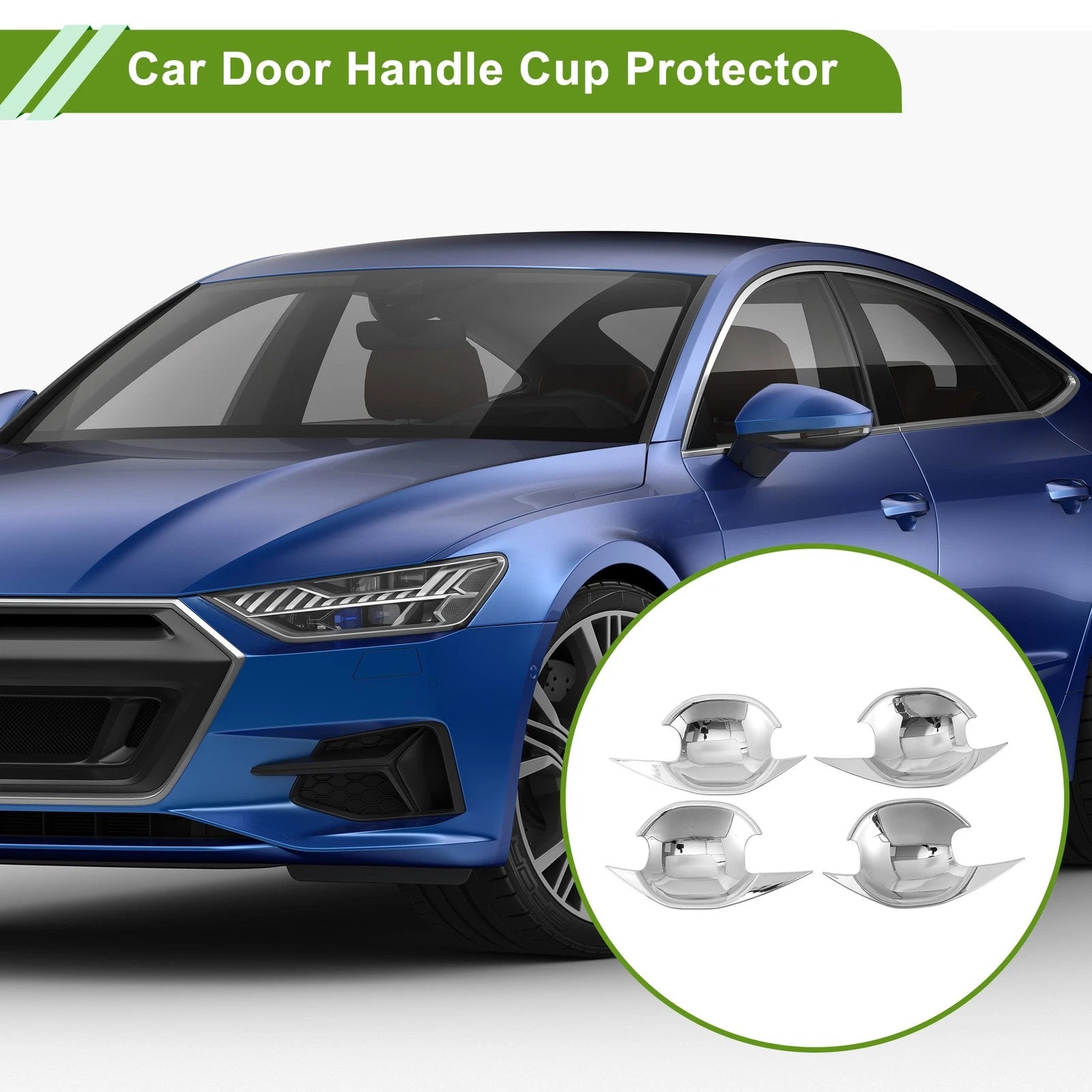 Set of 4 Chrome Door Handle Cup Protectors for Mitsubishi Outlander 