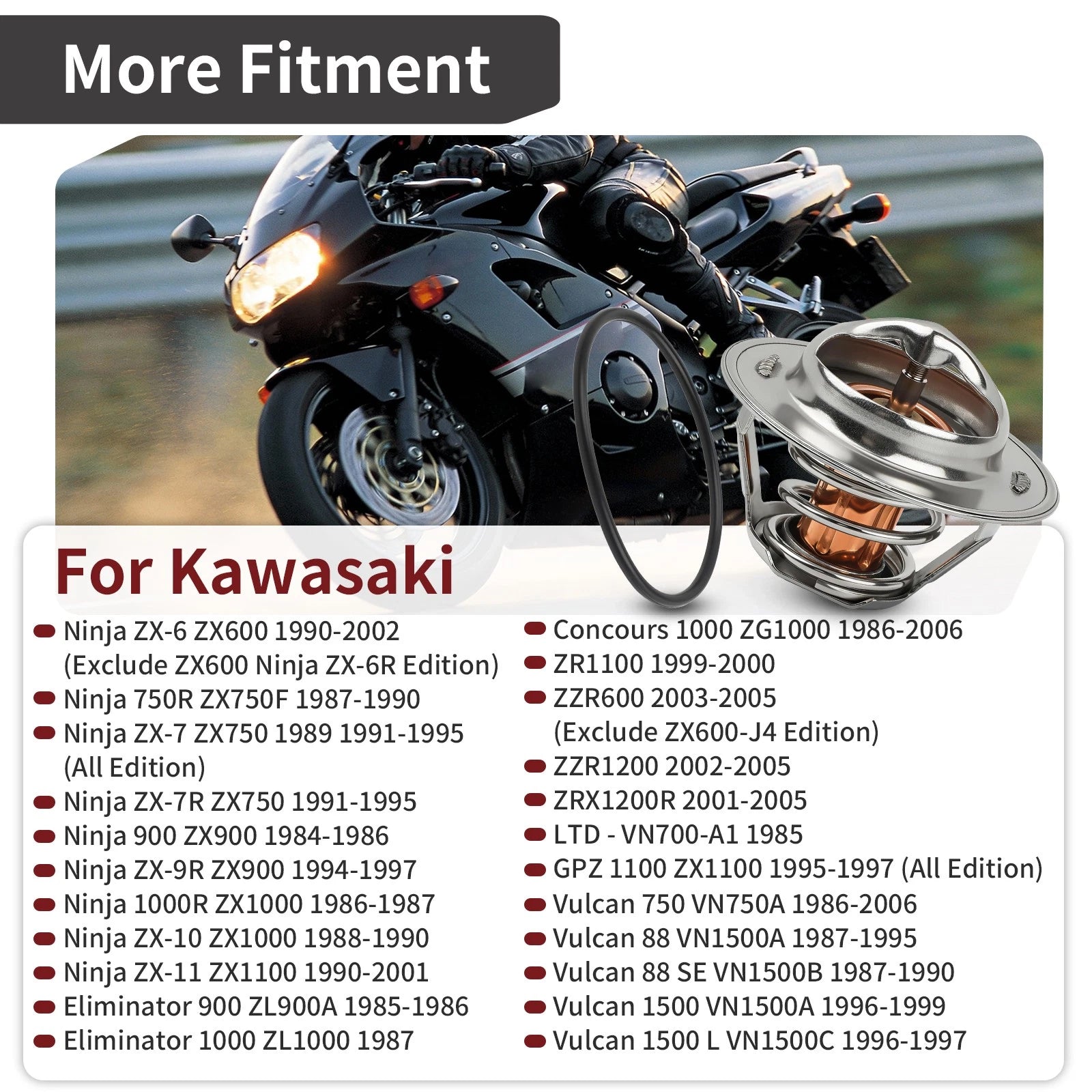 Thermostat & O-Ring for Kawasaki Concours 1000 (1986–2006) 49054-1051