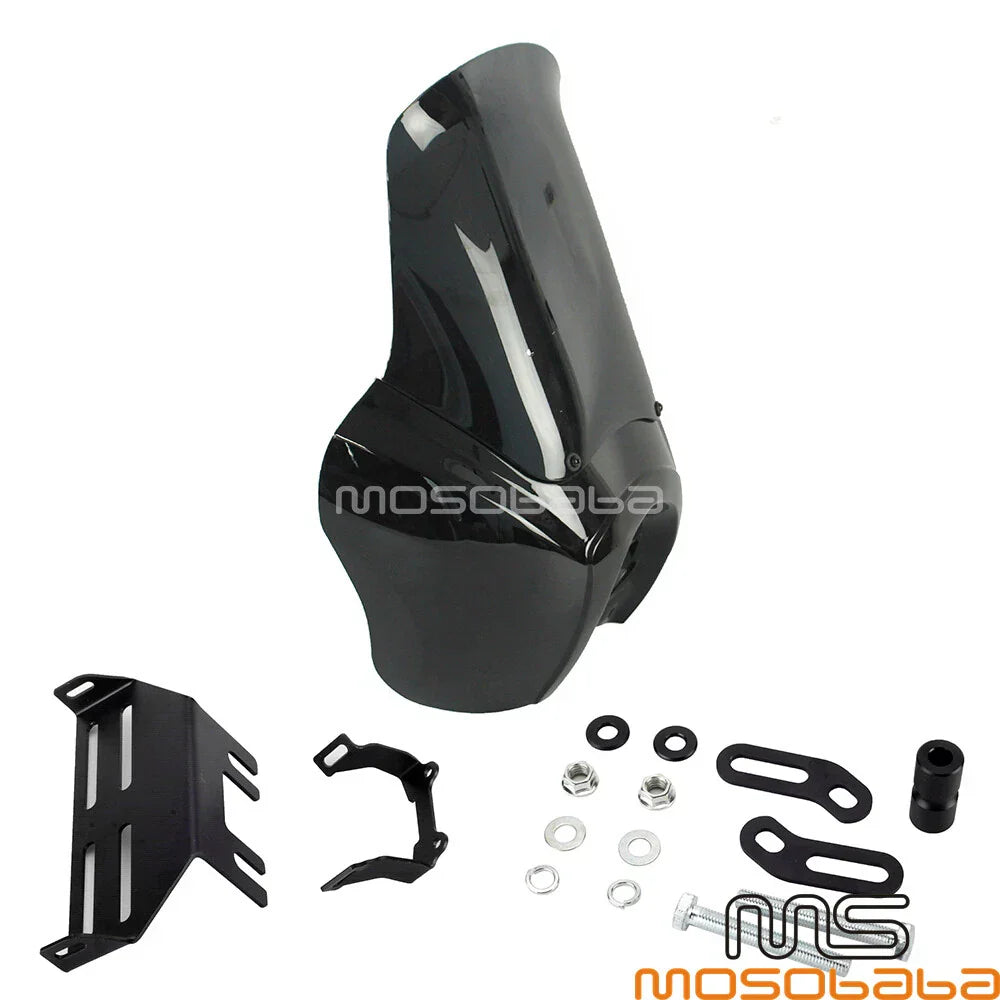Headlight Fairing + 15" Windshield Black for Harley Softail Low Rider (2020-2023)