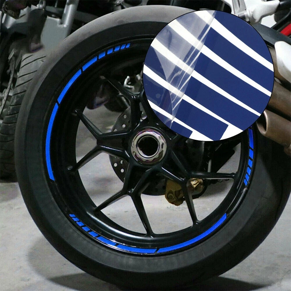 16 Pcs Blue Reflective Rim Strips Tape for Universal Car Wheels (2016–2018)