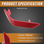 Rear Left Bumper Reflector Light Cover for Nissan Rogue (2014–2020) 26565-6FV0A Red
